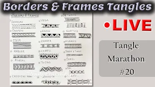 How to draw tangles -  Borders & Frames Tangles  - Draw with CZT - Tangle Marathon - Day #20