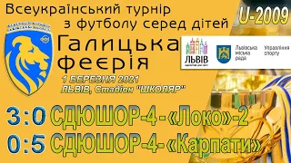 СДЮШОР-4 Львів - "Локо"-2 Ужгород 3:0 & "Карпати" 0:5. U-2009. Турнір "Галицька феєрія 2021" 1.03.21