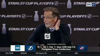 Torts full postgame press conference after Blue Jackets go up 3-0 on Lightning