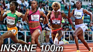 Shellyann Fraser Pryce Vs Marie Josee Ta Lou, Shericka Jackson and Sha'Carri Richardson| Epic 100m