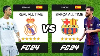 Real Madrid All Time vs Barça All Time sur FC 24 !