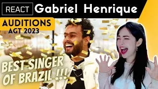 Brazilian girl REACTS to GABRIEL HENRIQUE at AGT 2023 | GOLDEN BUZZER!! | Auditions