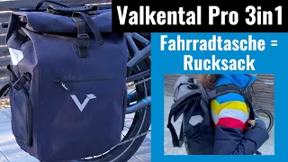 Valkental Fahrradtasche Rucksack ValkPro 3in1