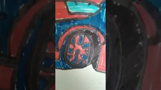 I Try to draw Bugatti chiron🚘🥰||#drawing #anime #shorts #viral