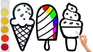 Ice cream drawing// step by step ice cream// Kids Art