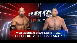 WWE 2K22 - Goldberg vs. Brock Lesnar - Universal Title match: Survivor Series - pswrestling