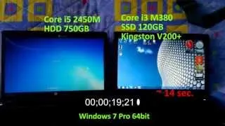 SSD vs HDD Windows 7 boot time test