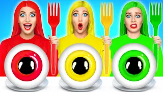 24 часа едим еду одного цвета Челлендж | Быстрая Средняя или Медленная Скорость Еды от Multi DO