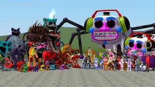 ALL POPPY PLAYTIME CHAPTER 3-1 CHARACTERS VS ALL FNAF 1-10 ANIMATRONICS In Garry's Mod!