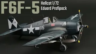 Grumman F6F-5 Hellcat US Navy 1/72 Eduard Profipack 7077 Full Build Video | RWO Models