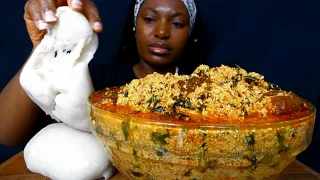 Asmr mukbang egusi soup with fufu/ Nigerian food