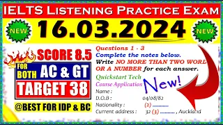 IELTS LISTENING PRACTICE TEST 2024 WITH ANSWERS | 16.03.2024