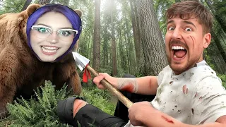 $10,000 Por Cada Día Que Sobrevivas En La Naturaleza | reacción a MR BEAST