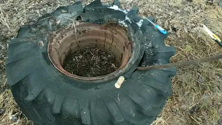 СРЕЗАТЬ РЕЗИНУ С ОГРОМНОГО КОЛЕСА И ЗАБРАТЬ ДИСК😲РЕАЛЬНО ЛИ?🤷ДАВАЙТЕ ПРОБОВАТЬ✊. МЕТАЛЛОКОП.