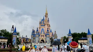 Magic Kingdom Walkthrough in the Rain in 4K | Walt Disney World Orlando Florida June 2021