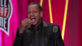 Allen Iverson thanks Shaq, Kobe and talks about Tyronn Lue in his Hall of Fame speech (2016)