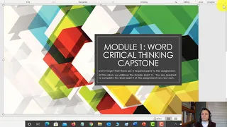 Part 1: Module 1: Word Critical Thinking Capstone