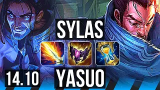 SYLAS vs YASUO (MID) | 6 solo kills, Legendary, 15/3/7 | EUW Master | 14.10