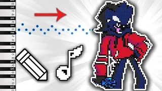 What AGOTI Sounds Like on Piano - Draw and Listen - MIDI Art - How To Draw - Pixel Art - FNF