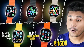 Top 5 Best Apple Watch ultra clones Starting From ₹1500 Android, Storage⚡️Top 5 Smartwatches ₹2000