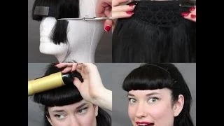 How to cut a Bettie Bang with a Clip In The Rachel Dixon Vintage Tutorial Pinup Retro Rockabilly diy