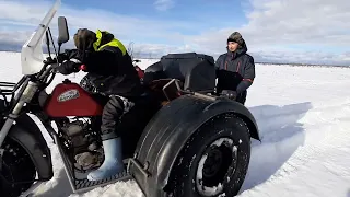 снежный поход на вездеходе бархан, часть вторая. мелкий за рулём.