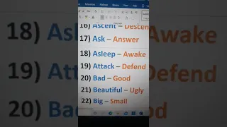 Opposite Words | English | Vocabulary | spoken English | #shorts #shortvideo