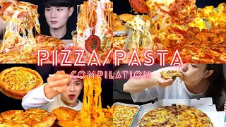 PIZZA PASTA MUKBANG COMPILATION | BIG BITES | ASMR | Satisfying Sounds