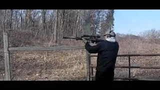 Shooting the 50 BMG rifle, unsupported from the shoulder (on high speed video)