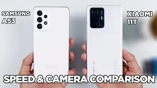 Samsung A53 vs Xiaomi 11T SPEED & CAMERA Comparison | Zeibiz