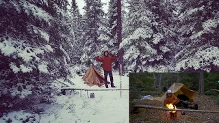 SOLO Tarp Camping With OVERNIGHT BLIZZARD