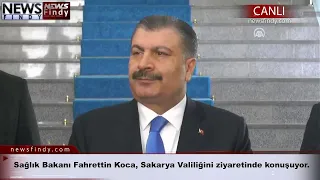 #Canlı - Sağlık Bakanı Fahrettin Koca, Sakarya Valiliğini ziyaretinde konuşuyor.