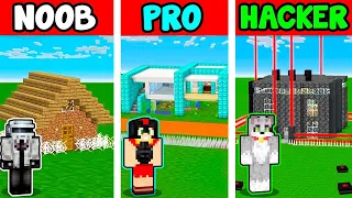 MINECRAFT: CASA NOOB vs PRO vs HACKER 😱🏠 RETO DE LA BASE de ACENIX, INVICTOR y ELMAYO97 🔥