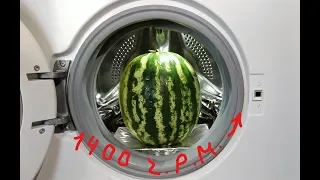 Experiment - Watermelon on 1400 rpm - in a Washing Machine