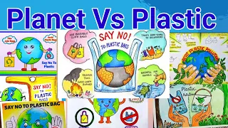 Planet Vs. Plastic creative Posters 🥇2024, Beat plastic pollution posters