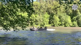 Authorities rescue dog stranded on boulder along Sandy River