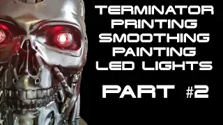 Terminator T-800: installing LED lights, ON/OFF switch, and battery holder (PART #2)