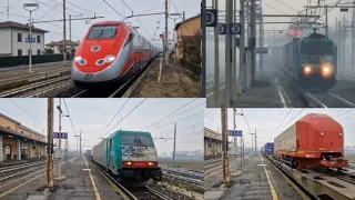 30 minuti di orologio in stazione a Castelguelfo con etr500 fr & treno merci e483 017 Alpha Trains