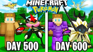I Survived 600 Days in Minecraft Pokemon!