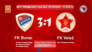 Izvještaj: BHT Premijer liga / 11. kolo / FK Borac - FK Velež  3:1