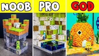 Minecraft Diorama Building Challenge || NOOB vs. PRO vs. GOD