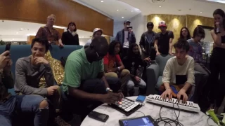 Jacob Collier and Larnell Lewis jamming at the groundup music fest