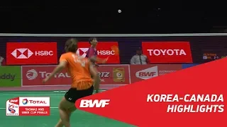 TOTAL BWF Thomas & Uber Cup Finals 2018 | Korea vs Canada QF | Highlights | BWF 2018