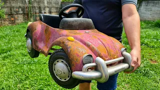 Beetle Vw Pedal Car - Restoration Abandoned Old Rusty Car