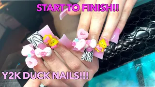 HOW TO DO DUCK NAILS! | Y2K NAIL ART| FLARE NAILS