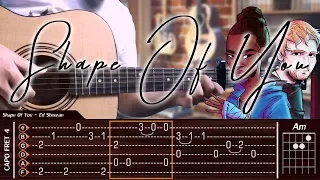 Ed Sheeran - Shape Of You - Cover (Fingerstyle Cover) + TAB Tutorial & Chord (Lesson)