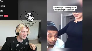 xQc reacts to Flight Breaking up with his Crazy Girlfriend on Stream