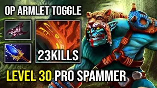 LEVEL 30 Tier Huskar Spammer 100% Unkillable No Fear Run At Enemy with Pro Armlet Toggle Dota 2