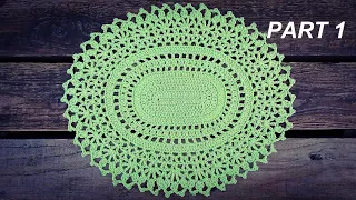 How To Crochet Simple Oval Doily Part 1 Round 1 - 6
