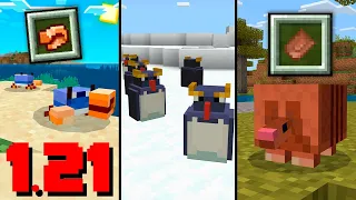 MINECRAFT 1.21 - LANÇOU OS NOVOS MOBS PINGUIM, TATU e CARANGUEIJO da ATUALIZAÇÃO!